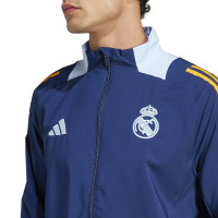 adidas Real Madrid Presentatie Trainingsjack 2024-2025 Donkerblauw Oranje Lichtblauw