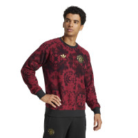 adidas Manchester United CNY Crew Trainingspak 2024-2025 Rood Zwart Goud