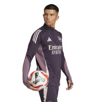 adidas Arsenal Trainingstrui 1/4-Zip 2024-2025 Donkerpaars Beige Paars