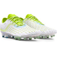 Under Armour Clone Magnetico Elite 3.0 Gras Voetbalschoenen (FG) Wit Lichtgroen Blauw