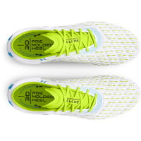 Under Armour Clone Magnetico Elite 3.0 Gras Voetbalschoenen (FG) Wit Lichtgroen Blauw