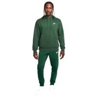 Nike Sportswear Club Fleece Hoodie Trainingspak Donkergroen Wit