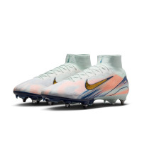 Nike Zoom Mercurial Superfly 10 Elite MDS IJzeren-Nop Voetbalschoenen (SG) Mintgroen Blauw Roze Goud