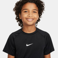 Nike Pro Ondershirt Korte Mouwen Kids Zwart Wit