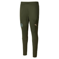 PUMA Manchester City Trainingsbroek 2024-2025 Olijfgroen Lichtblauw Roze