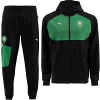 PUMA Marokko Pumatech Woven Trainingspak Full-Zip 2024-2026 Zwart Groen Rood