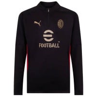 PUMA AC Milan Trainingspak 1/4-Zip 2024-2025 Kids Zwart Rood Goud