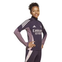 adidas Arsenal Trainingstrui 1/4-Zip 2024-2025 Kids Donkerpaars Beige Paars