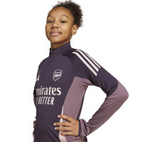 adidas Arsenal Trainingstrui 1/4-Zip 2024-2025 Kids Donkerpaars Beige Paars