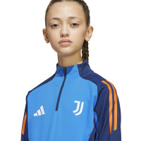 adidas Juventus Trainingstrui 1/4-Zip 2024-2025 Kids Blauw Oranje Wit