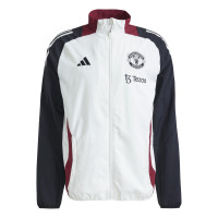 adidas Manchester United Presentatie Trainingspak Full-Zip 2024-2025 Wit Zwart Rood