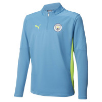 PUMA Manchester City Trainingstrui 1/4-Zip 2024-2025 Lichtblauw Geel