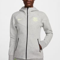 Nike FC Barcelona Tech Fleece Trainingspak 2024-2025 Dames Grijs Lichtgroen