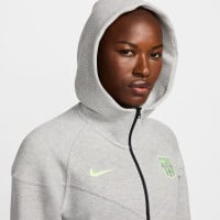 Nike FC Barcelona Tech Fleece Trainingspak 2024-2025 Dames Grijs Lichtgroen