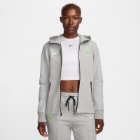 Nike FC Barcelona Tech Fleece Trainingspak 2024-2025 Dames Grijs Lichtgroen