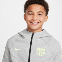 Nike FC Barcelona Tech Fleece Trainingspak 2024-2025 Kids Grijs Lichtgroen