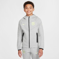 Nike FC Barcelona Tech Fleece Trainingspak 2024-2025 Kids Grijs Lichtgroen