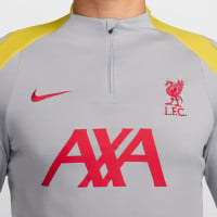 Nike Liverpool Strike Trainingstrui 1/4-Zip 2024-2025 Grijs Geel Rood