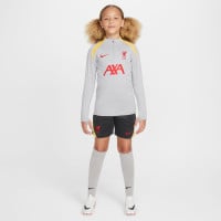 Nike Liverpool Strike Trainingstrui 1/4-Zip 2024-2025 Kids Grijs Geel Rood