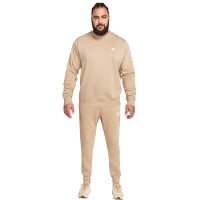 Nike Sportswear Club Fleece Crew Trainingspak Beige Wit