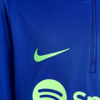 Nike FC Barcelona Academy Pro Trainingstrui 1/4-Zip 2024-2025 Kids Blauw Lichtgroen