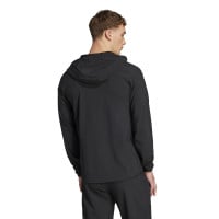 adidas Tiro 25 Vis Tech Competition Hooded Trainingsjack Zwart Donkergrijs