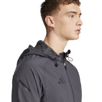 adidas Vis Tech Pro Hooded Trainingsjack Donkergrijs Zwart