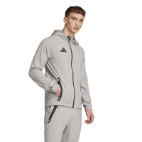 adidas Vis Tech Competition Hooded Trainingsjack Grijs Zwart