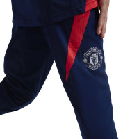 adidas Manchester United Trainingsbroek 2024-2025 Kids Donkerblauw Rood Zilver