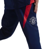 adidas Manchester United Trainingspak 1/4-Zip 2024-2025 Kids Donkerblauw Rood Zilver