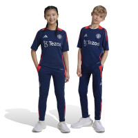 adidas Manchester United Trainingsbroek 2024-2025 Kids Donkerblauw Rood Zilver