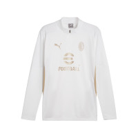 PUMA AC Milan Trainingspak 1/4-Zip 2024-2025 Wit Zwart Goud