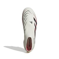 adidas Predator Elite Veterloze IJzeren-Nop Voetbalschoenen (SG) Wit Zwart Rood