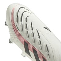 adidas Predator Elite Veterloze IJzeren-Nop Voetbalschoenen (SG) Wit Zwart Rood