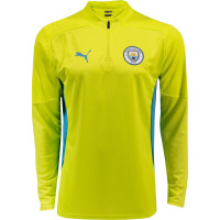 PUMA Manchester City Trainingspak 1/4-Zip 2024-2025 Geel Donkerblauw Lichtblauw