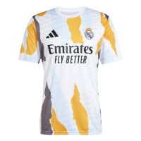 adidas Real Madrid Pre-Match Trainingsshirt 2024-2025 Wit Oranje Blauw