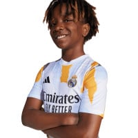 adidas Real Madrid Pre-Match Trainingsshirt 2024-2025 Kids Wit Oranje Blauw