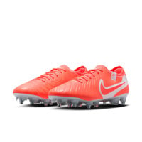 Nike Tiempo Legend 10 Elite IJzeren-Nop Voetbalschoenen (SG) Anti-Clog Felrood Wit