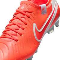 Nike Tiempo Legend 10 Elite IJzeren-Nop Voetbalschoenen (SG) Anti-Clog Felrood Wit