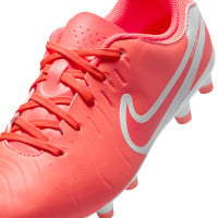 Nike Tiempo Legend 10 Academy Gras / Kunstgras Voetbalschoenen (MG) Kids Felrood Wit