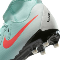 Nike Phantom Luna II Academy Gras / Kunstgras Voetbalschoenen (MG) Kids Mintgroen Rood Zwart