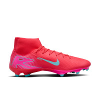 Nike Zoom Mercurial Superfly 10 Academy Gras / Kunstgras Voetbalschoenen (MG) Rood Turquoise Roze