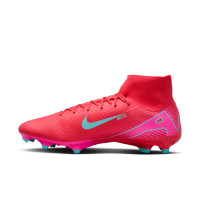 Nike Zoom Mercurial Superfly 10 Academy Gras / Kunstgras Voetbalschoenen (MG) Rood Turquoise Roze