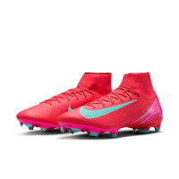 Nike Zoom Mercurial Superfly 10 Academy Gras / Kunstgras Voetbalschoenen (MG) Rood Turquoise Roze