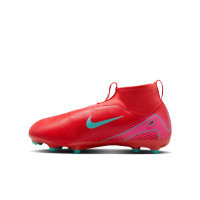 Nike Zoom Mercurial Superfly 10 Academy Gras / Kunstgras Voetbalschoenen (MG) Kids Rood Turquoise Roze