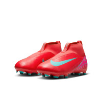 Nike Zoom Mercurial Superfly 10 Academy Gras / Kunstgras Voetbalschoenen (MG) Kids Rood Turquoise Roze