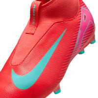 Nike Zoom Mercurial Superfly 10 Academy Gras / Kunstgras Voetbalschoenen (MG) Kids Rood Turquoise Roze