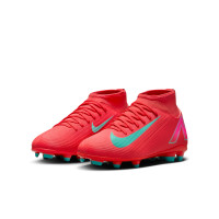 Nike Mercurial Superfly 10 Club Gras / Kunstgras Voetbalschoenen (MG) Kids Rood Turquoise Roze