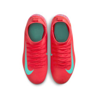 Nike Mercurial Superfly 10 Club Gras / Kunstgras Voetbalschoenen (MG) Kids Rood Turquoise Roze