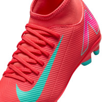 Nike Mercurial Superfly 10 Club Gras / Kunstgras Voetbalschoenen (MG) Kids Rood Turquoise Roze